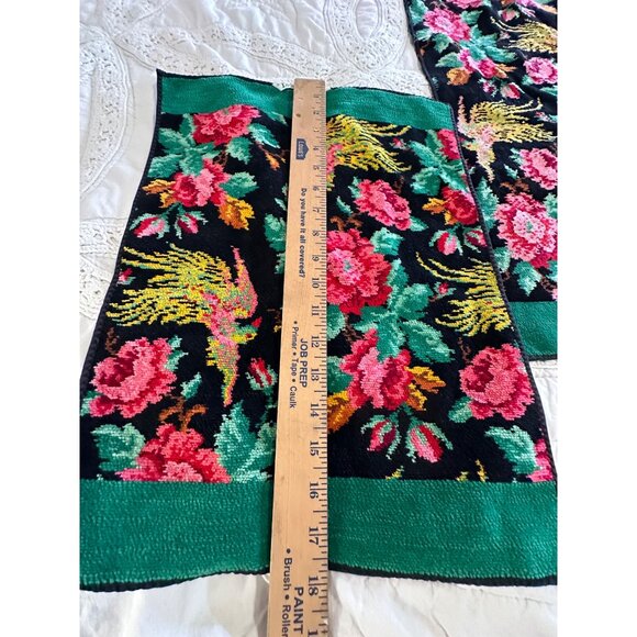 Vtg Indanthren Floral Bird Pattern Towel Textiles Set Cottagecore Country Chic - Picture 9 of 16